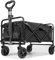 Festival Trolley on Wheels, Foldable Beach Trolley, Adjustable Handle Heavy Duty Camping Cart Folding Wagon Collapsible for Camping Garden Picnic Outdoor
