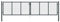Mengtu Mesh Gartentor Gartenpforte Zauntor Gartentür Gartenzaun Hoftor Gartenpforte Metalltor Zauntür Gartenpforte Einfahrtstor Doppelflügel Tor Stahl 400 x 150 cm Grau Garten Möbel