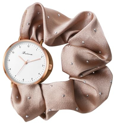 JewelryWe Orologio da Donna con Cinturino Elastico: Orologio da Polso Analogico al Quarzo Cinturino Elastico per Capelli Orlogio per Bambini Studenti Multicolore