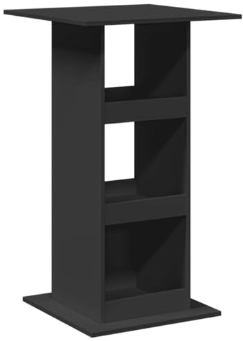 vidaXL Bar Table with Storage, Side Table for Kitchen Dining Room Home, Pub Table for Dinner Party Decorative, Modern Style, Black Engineered Wood