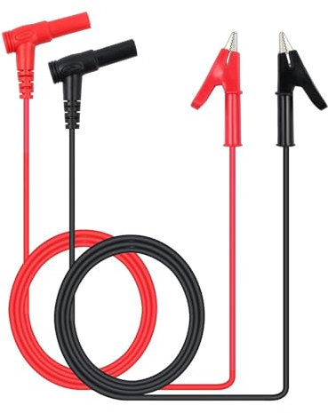 2 Pcs Fiche Banana à Pince Crocodile électriques fils Multimètre cable de Test Sonde Cordon Alligator Flexible Câble de Test Pour les Tests de Laboratoire, 1m