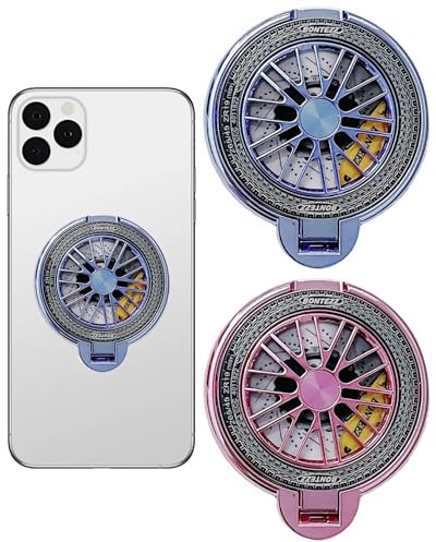 MOPZIJA 2 Piezas Anillo Movil Universal, anillo para movil,anillo soporte movil,Pasador de Tarjeta Rotación de 360° Anillo Soporte para Movil para Todos los Smartphones,Soporte magnético