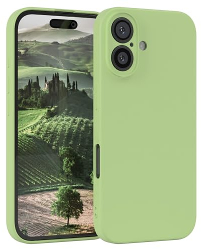 EAZY CASE - Silikonfodral för iPhone 16 Silikonfodral Mjukt stötsäkert mobilskal iPhone 16 Skyddsfodral med kameraskydd Tunt Premium skyddsfodral TPU Telefonstötfångare i Grön