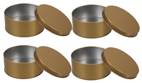 WEKADRIN 4pièces Boîte à Biscuits Métal Avec Couvercle Hermétique Contenant Pour Bonbons Et Friandises Petite Boîte Ronde Pour Cuisine