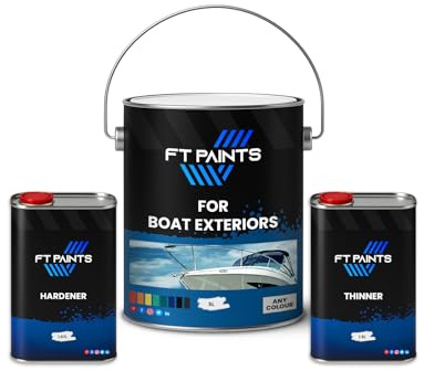 FabioT. FT Paints 8.17 liters Kit ACRY High-Gloss 2K Paint with Hardener E9003 (Slow Drying) For Boat Exteriors -RAL 6005-Moss Green