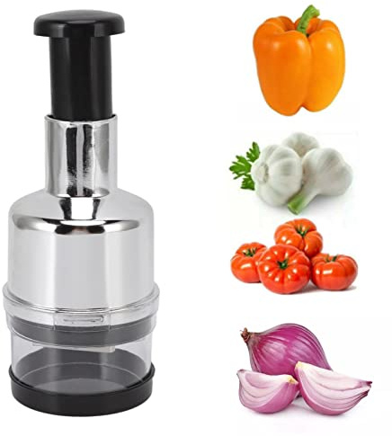 Tritatutto manuale, Affettaverdure multifunzionale taglia verdure velocemente senza odore mani lame acciaio inox lavabile in lavastoviglie per insalata aglio frutta noci