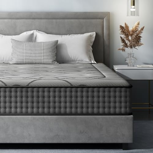 DEWINNER Matelas 120 x 190 cm, Hauteur 30 cm, Matelas à Ressorts ensachés et à mémoire de Forme, Matelas 7 Zones Ergonomique, Fermeté Moyenne, Soutien Parfait, Respirant