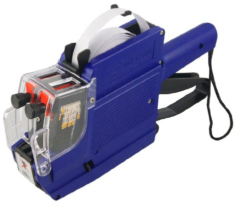 sourcing map Assistant supermarché Plastique Bleu, Double rangée Shell: Étiqueteur Tag Gun