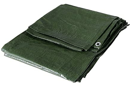 VERDELOOK Telo occhiellato in polietilene 10x8 m, grammatura 120 g/m², Verde, Multiuso, per Copertura e stoccaggio Merce