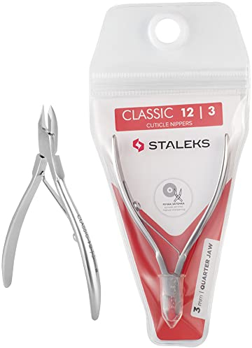STALEKS - Classic 12 Tronchesina Per Cuticole, Maniglie Dritte, Molla Singola, Lama da 3 mm