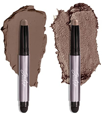 Julep Eyeshadow 101 Crème-to-Powder Eyeshadow Stick (Taupe Shimmer and Stone) Long-Lasting, Waterproof Eye Shadow - Blendable, Crease-Proof with Built-In Smudger