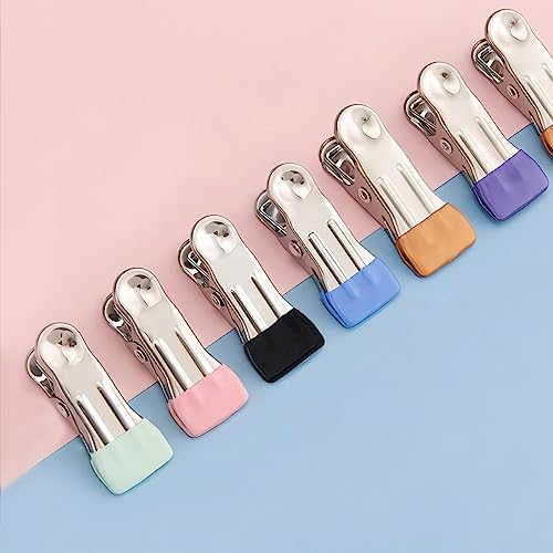 Coideal Lot de 30 pinces à linge colorées en acier inoxydable multicolores pour corde à linge