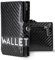 WLine Portafoglio Uomo Slim con Portamonete Rfid Compatto ed Elegante - Porta Carte di Credito Uomo e Donna Schermato in Fibra di Carbonio - Portatessere Uomo Tascabile (Nero Carbon con Zip)