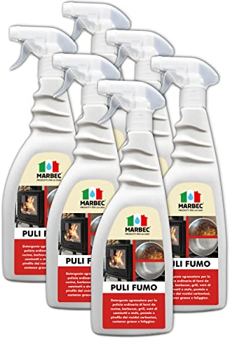MARBEC PULI FUMO 750MLX6PZ Detergente spray sgrassatore forte per pulizia ordinaria di forni, barbecue, stufe e pirofile