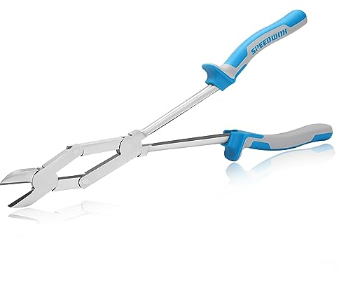 SPEEDWOX Doppelgelenk-Seitenschneider, 33 cm lange Reichweite, XL, Doppelgelenk, Drahtschneidezange, tiefe Reichweite, Verbundwirkungsschneider, Seitenschneider, extra lange Zange, Ingenieurzange
