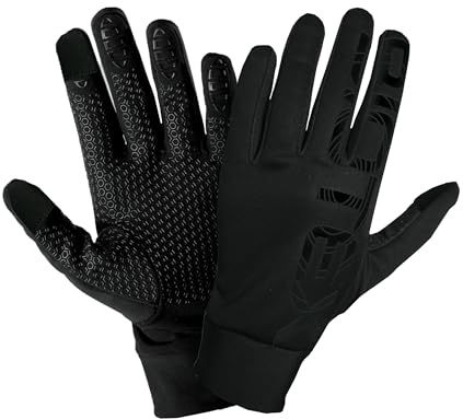 BIOTEX Guanti Thermal Touch per l'Inverno, con Tecnologia Touchscreen, Intimo Tecnico Sportivo, ideale per Ciclismo, MTB, Running e Walking, Nero, L