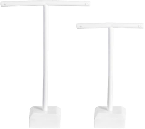 PATIKIL Expositores de Pendientes 2 Unidades Soporte para Pendientes Organizador de Almacenamiento Acrílico T Rack para Fotografía de Joyas Collar Blanco