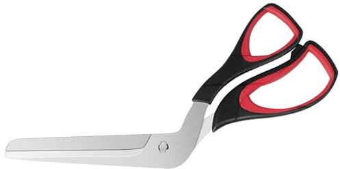 Frepxzlk Forbici per pizza, tagliapizza, lama affilata in acciaio inossidabile per uso alimentare, impugnatura morbida, 27 cm, nero/grigio, forbici da cucina