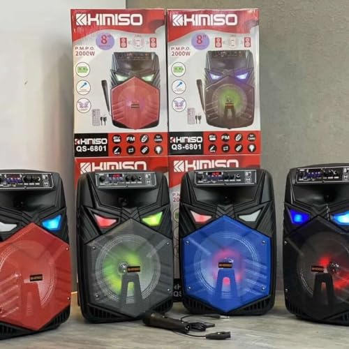 Generic Kimiso QS-6801 Altavoz Bluetooth de 8 Pulgadas 2000W con Micrófono para Fiesta y Karaoke