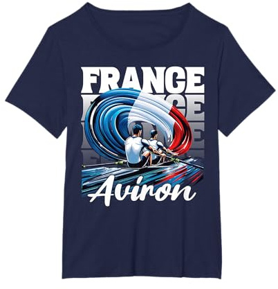 Aviron Supporter Compétition Sportive France Rowing T-Shirt