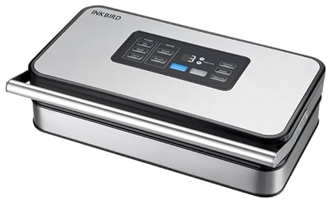 INKBIRD 13 In 1 Vacuum Sealer Machine,160 Watts Pro Vacuum Sealer with Double Pump,Food Sealer Preservation Dry/Moist/Liquid,Roll Storage&Cutter, Auto-Locked,Detachable Design,Easy to Clean,Bags&Roll