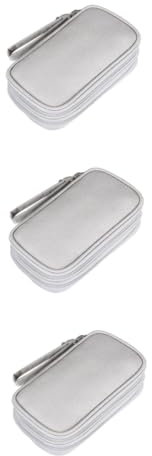 Uonlytech 3 Pcs Organise Cables Data Cable Organizer Bag Headphone Bag Power Bank Pouch Digital Accessories Organizer for Students Grey