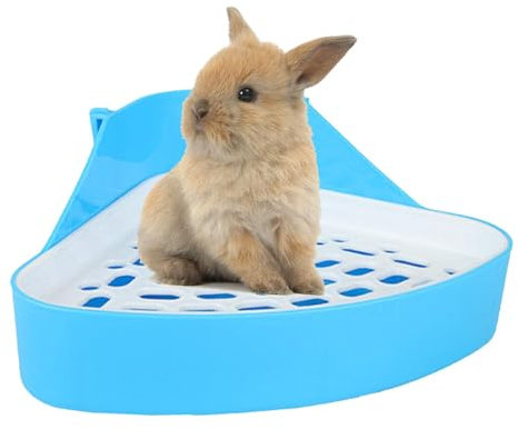 Kaninchentoilette, Kaninchen Toilette Ecke Dreieckiges Töpfchentrainer, Kaninchenstreu Toilette, Kleintiertoilette Ecktoilette für Meerschweinchen Kaninchen Chinchillas Hamster Frettchen Kleintiere