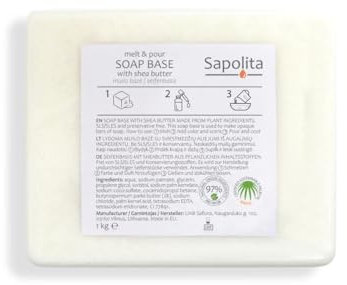 1 kg Seifenbasis mit Shea-Nussbutter zur Seifenherstellung Glycerinseife Rohseife (SLS/SLES-frei)