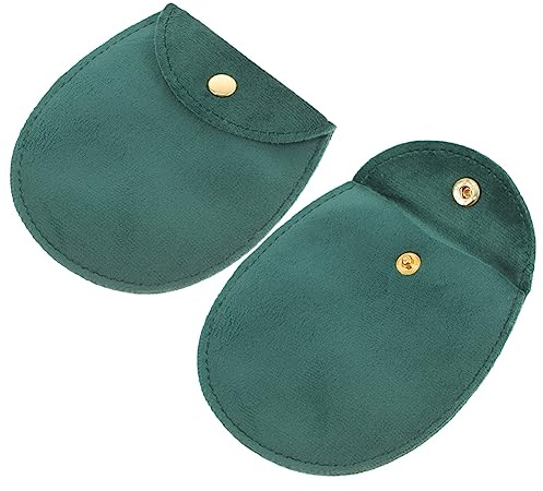 BESPORTBLE 2pezzi Sacchetti per Orologio da Tasca, Custodia Portatile Retro in Panno Verde, Protezione da Graffi e Sporco per Conservazione Orologi da Tasca