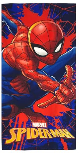 Theonoi Strandhandduk i mikrofiber för barn, 70 x 140 cm, Spiderman, DarkWeb, strandhandduk
