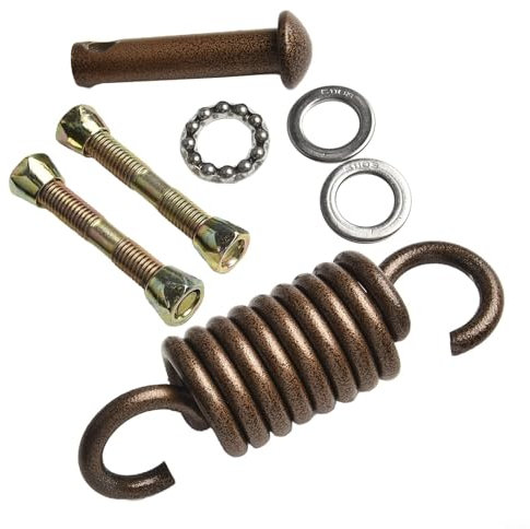 Violiica Set di ganci a molla per montaggio su sedia a dondolo, gancio di estensione in acciaio inox resistente con cuscinetti per riduzione del rumore, per interni ed esterni (marrone)