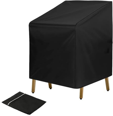 QUIIEOSKIA Housse Chaise Jardin, Housse Chaise Exterieur en Tissu Oxford 210D, Imperméable Anti-UV Housses Fauteuil Jardin - 64x64x70/120 cm