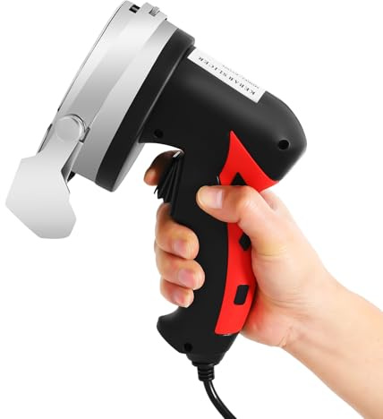 Mqwdxzfes Elektrischer Kebab Schneider, Edelstahl Grillmesser mit 80W Motor, 2 Klingen & Schleifstein, Kebab Schneidemaschine, Schawarma-Messer Dönermesser für Restaurant, Döner Imbiss, 3000U/min