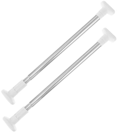 WEKADRIN Aste per armadio estensibili da 47 a 80 cm, in acciaio inox, resistente, regolabile, senza foratura, per appendere i vestiti, gli armadietti, 2 pezzi