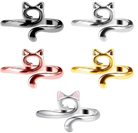 shweehon 5 PCS Knitting Crochet Loop Ring for Fingers, Crochet Rings for Fingers Uk, Crochet Tension Ring, Tension Ring for Crocheting, for Mother Grandma Gifts, DIY Crafts