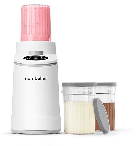 Nutribullet Chill – Gelatiera per Gelato, Sorbetto e Frozen Yogurt, 5 Programmi Automatici, Macchina per Gelato con 2 Contenitori con Coperchio, Ideale per Famiglie, Bianca (NBD0503W)