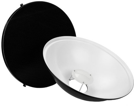 Fotodiox Pro Beauty Dish 22 (56cm) kit with Honeycomb Grid (50 Degree), for Balcar, White Lightning, Lighting, X800, X1600, X3200 Strobe Flash Light, Beautydish