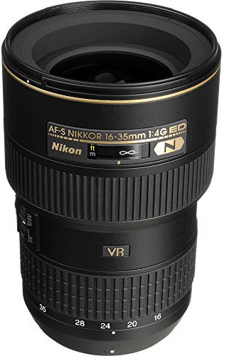 Nikon - Objetivo gran angular para cámaras Nikon digitales SLR (16-35 mm f/4G ED VR II AF-S IF SWM Nikkor), color rojo