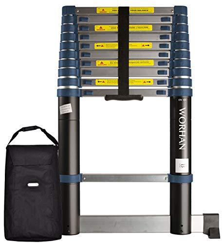 WORHAN Teleskopische 3.2m TELESKOPLEITER ALULEITER ANLEGELEITER ALULEITER ALU TELESKOP Leiter MULTIFUNKTIONS Leiter 320cm 1K3.2B+Bag