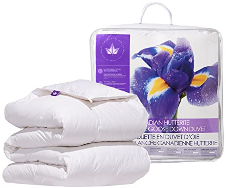Canadian Down & Feather Co. - Piumone in piuma d'oca canadese Hutterite per letto king size, 400 fili, 100% cotone, prodotto in Canada