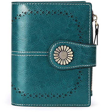 SENDEFN Portefeuille Femme Cuir Porte Monnaie Femmes Porte-Cartes Portefeuille Zippé Femmes avec 16 Emplacements pour Cartes Anti RFID Portefeuilles