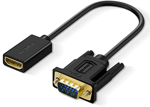 SHULIANCABLE HDMI auf VGA Adapter, Buchse auf Stecker 1080p Unidirektionale Übertragung HDMI zu VGA unterstützt kein Audio (15CM)