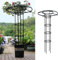 RADAAB Obélisque de Jardin extérieur 90cm 120cm 150CM 180cm 210cm Cage de Tomate Noire, Parasol Jardin en Pot Plante Support, Vigne Rose antirouille Enduit Support en métal (Size : 180cm/5.9ft)