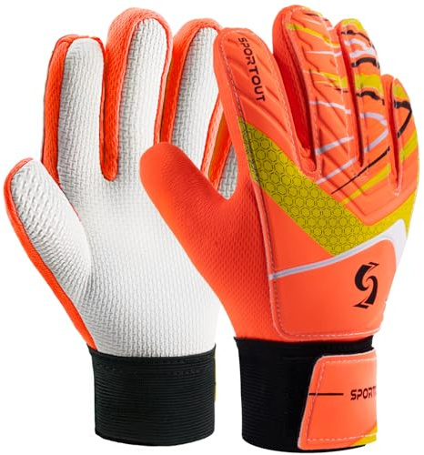 Sportout Gant Gardien De But Enfant,Excellente Protection des Doigts et des Poignées Gants De Foot Gardien Enfant pour Garçons et Filles
