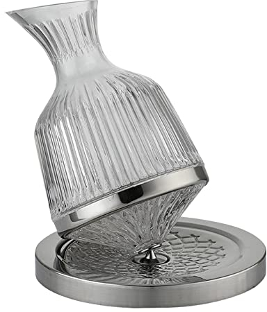 ZzzaNa Luxury Wine Decanter Holder Tumbler Design Wine Decanter for Holiday Wedding Home, Argent Jug (Color : Argent)