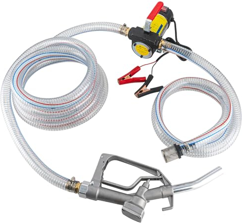 YaoFaFa 12V 175W Diesel Pompa di Trasferimento 45L/Min Pompa di Trasferimento Carburante Elettrico con Ugello e Tubo per Diesel, Cherosene