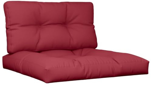 vidaXL Coussins de Palette Lot de 2 Rouge Bordeaux Tissu