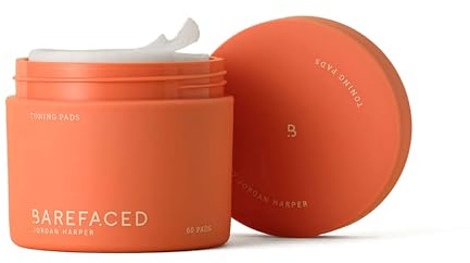 Barefaced Toning and Exfoliating Pads | Glycolic and Salicylic Acid Face Wipes for Blemishes, Dark Spots, and Uneven Texture | Daily Resurfacing Peels for Clear, Glowing Skin (60 Pads)