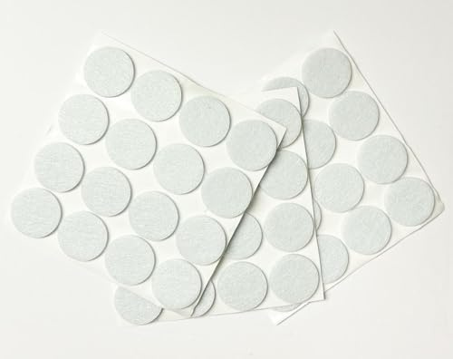 48 Pcs Self Adhesive 1 Round Felt Furniture Pads (White, 1)