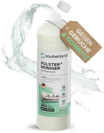 sauberland® 1L Waschsauger Polsterreiniger Konzentrat – Reinigung Polster & Auto – Reinigungsmittel Nasssauger – Couch Reiniger Polstermöbel, Teppichreiniger – Textilreiniger Sofa, Autositze
